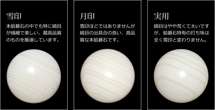 本蛤碁石 実用34号 | 前川榧碁盤店