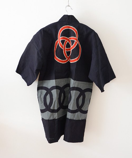 印半纏 藍染 三つ輪違い ジャパン ヴィンテージ 50年代 法被 | FUNS