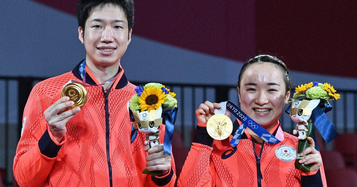 水谷隼・伊藤美誠組が金メダル 日本卓球界初、悲願達成 | 毎日新聞