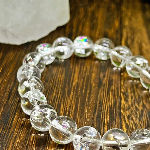 特価！】アイリスクォーツ ブレスレット 10㎜玉 虹水晶 天然 ブラジル