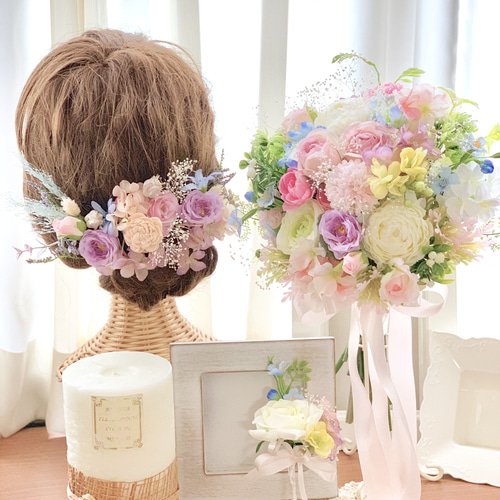 セミオーダー可能♪優しいパステルカラーのナチュラルクラッチブーケ