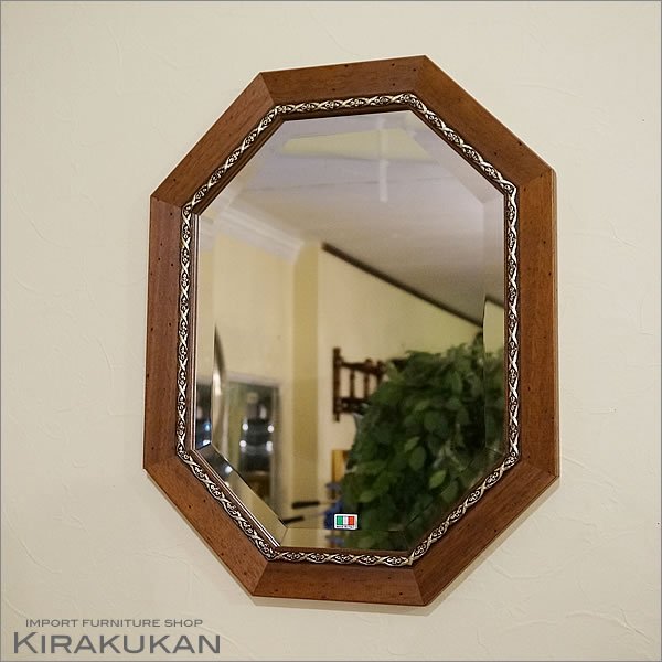 楽天市場】鏡 壁掛け イタリア製 八角ミラー 鏡 木製 開運 風水 八角鏡