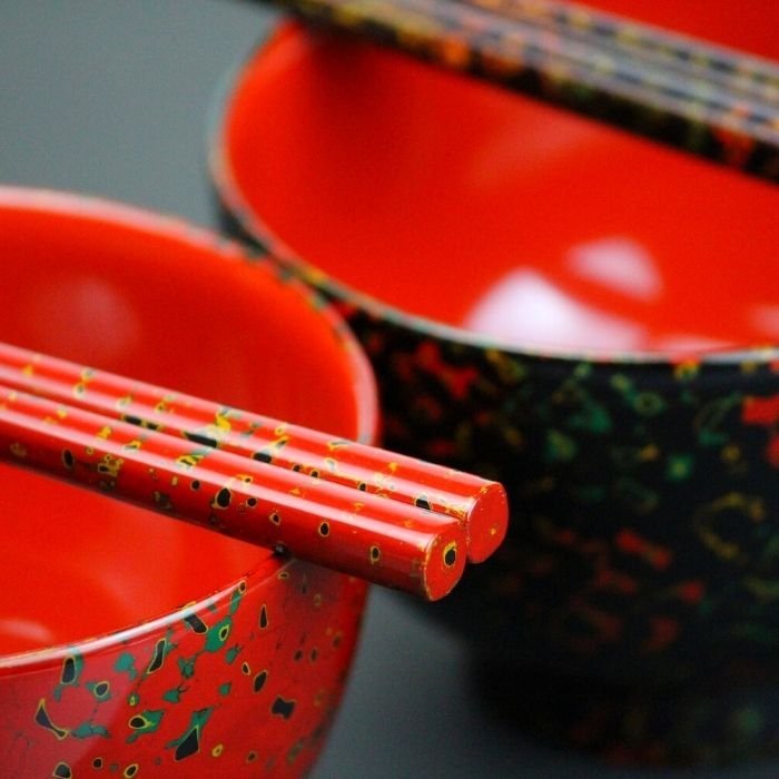 楽天市場】【送料無料】小林漆器 津軽塗 夫婦汁椀・箸セット（桐箱入