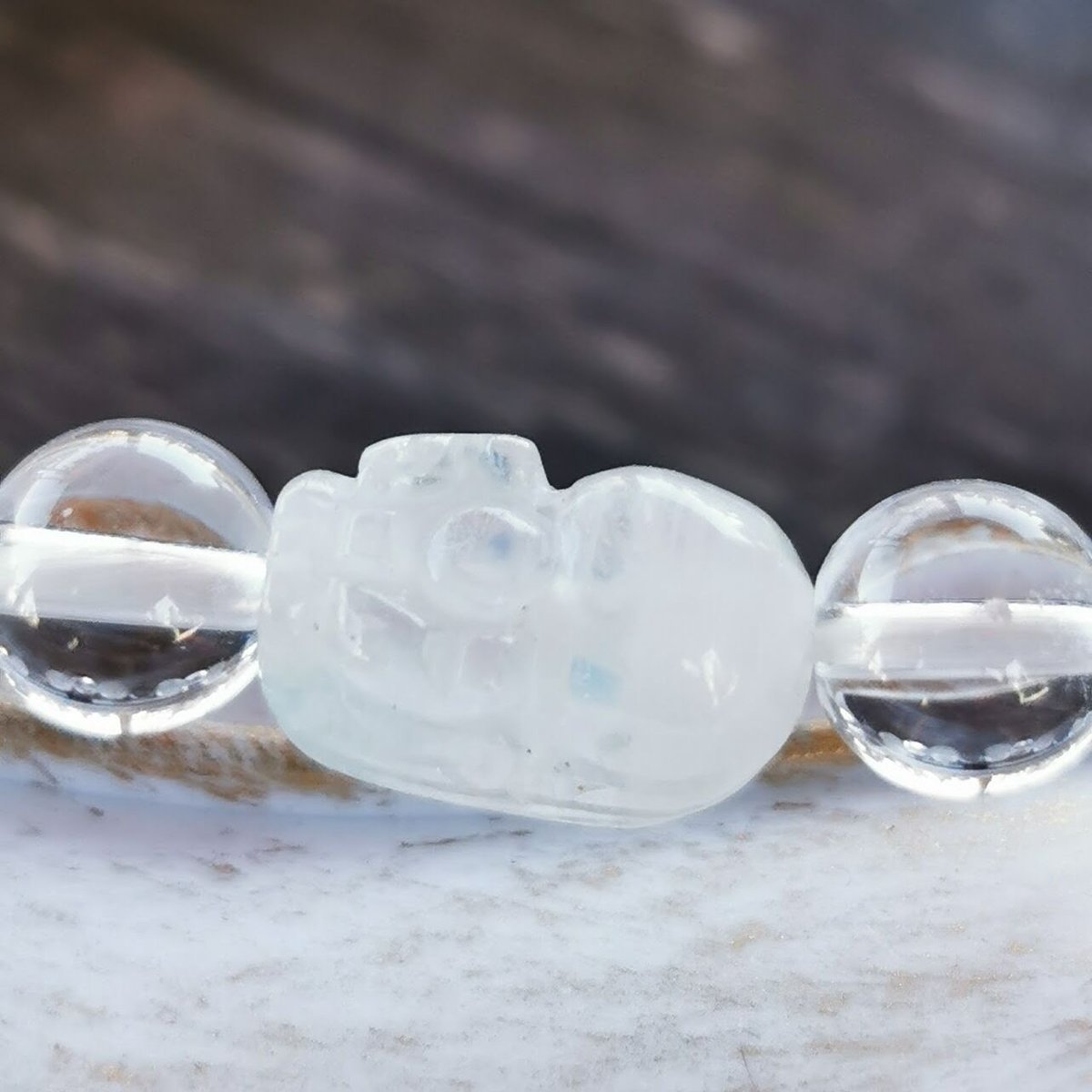 天然石ブレスレット/貔貅（ヒキュウ）付ムーンストーン | ジュエリー春日