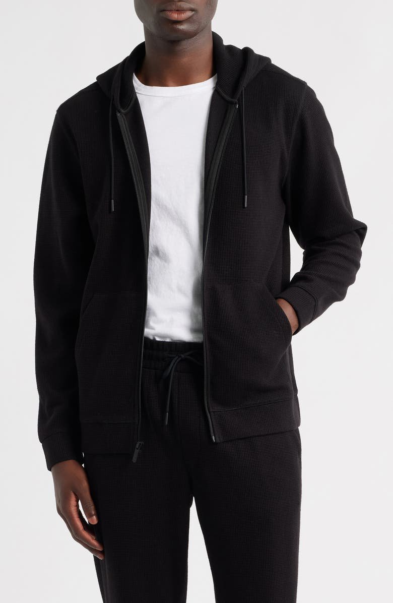 Zella Waffle Knit Zip-Up Hoodie | Nordstrom
