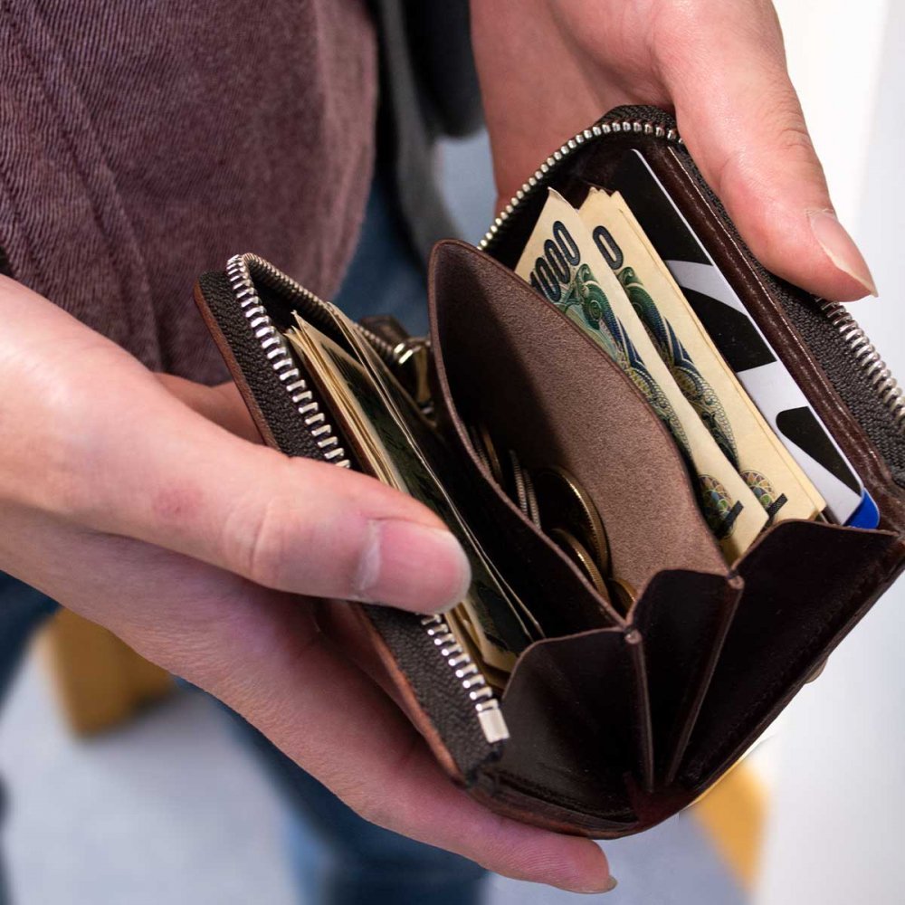 Pueblo×栃木レザー】 L字ファスナー短財布(ー ベージュ)｜ b3Labo