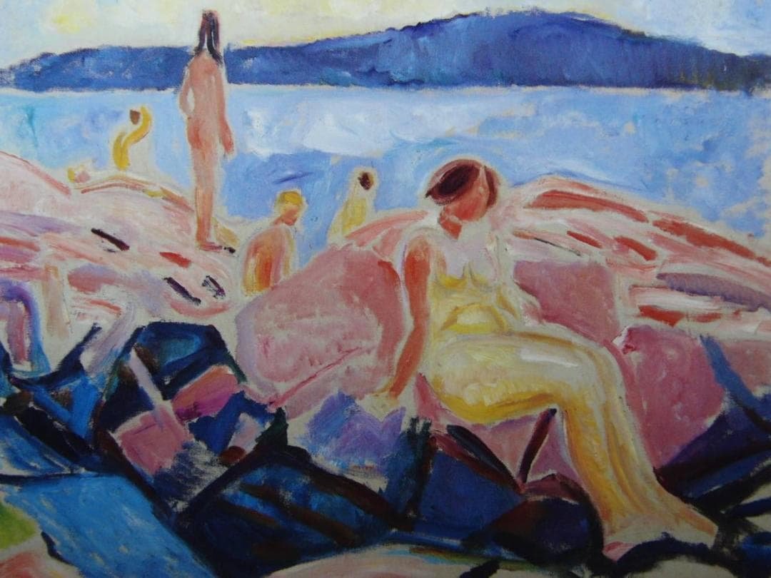 ムンク、『真夏 II』、希少な画集より、新品高級額・額装付