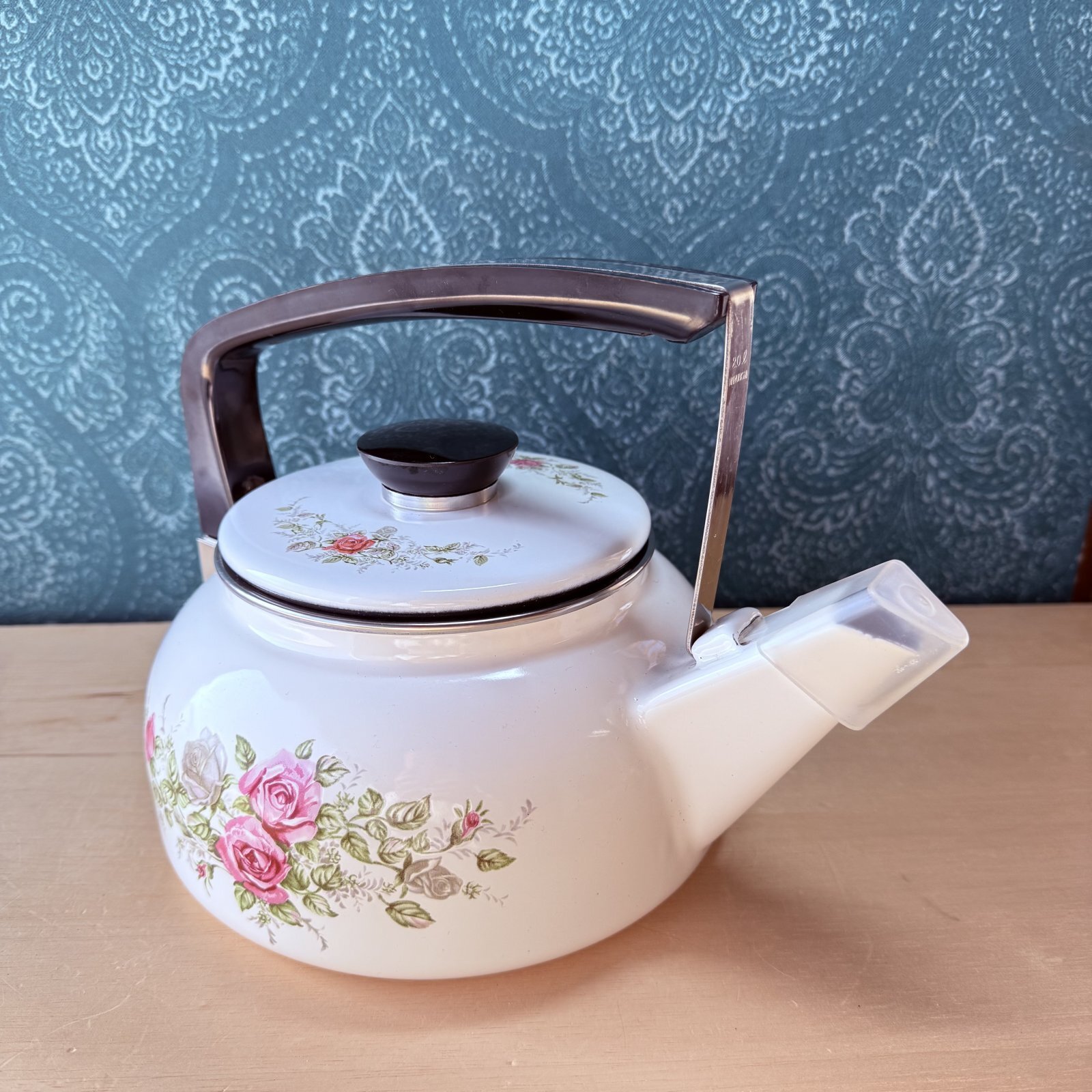 マルビシ MARUBISHI カラ―ホーローウェア 花柄ケトル ホーローケトル